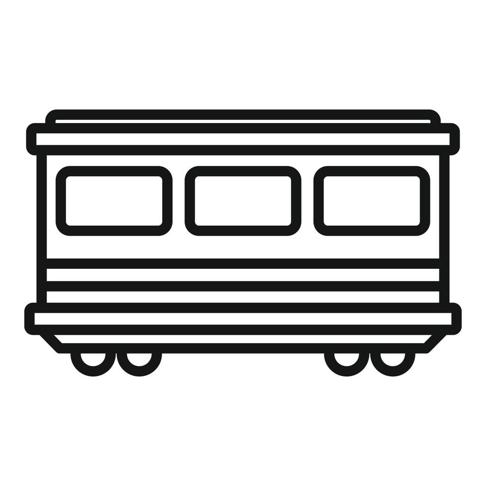 oud passagier wagon icoon, schets stijl vector