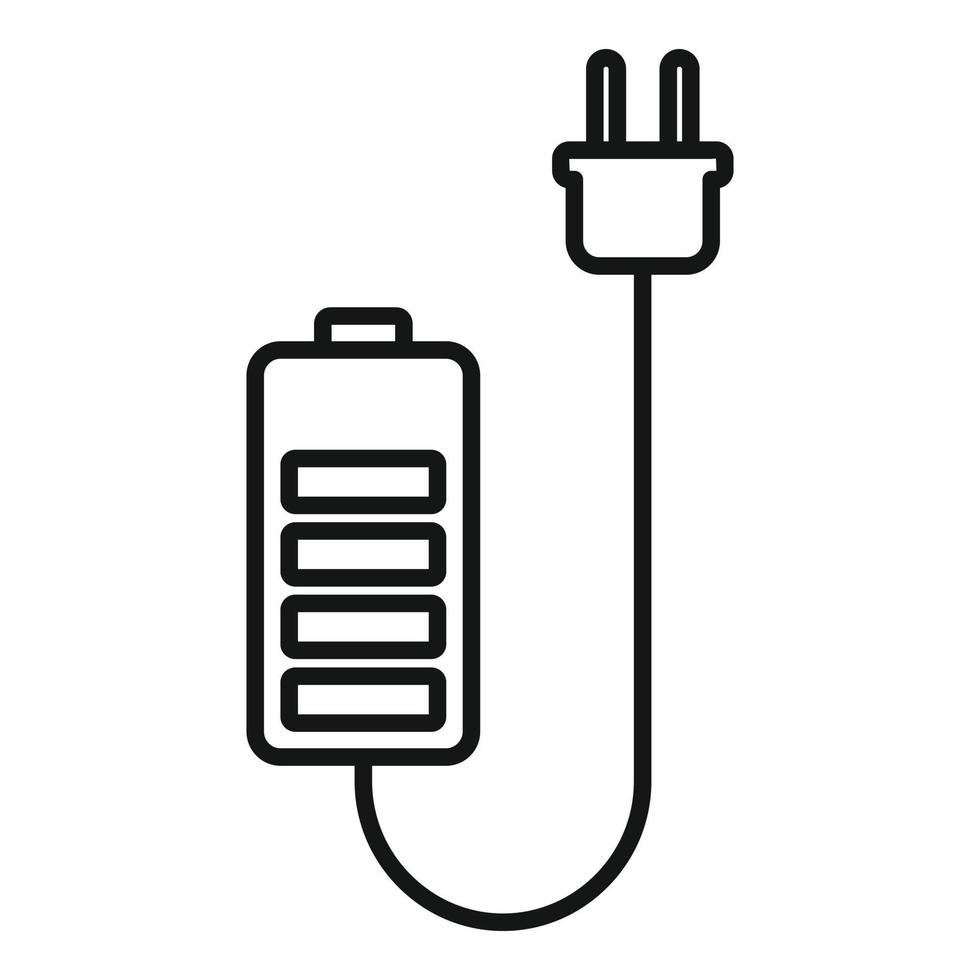 accu opladen plug icoon, schets stijl vector