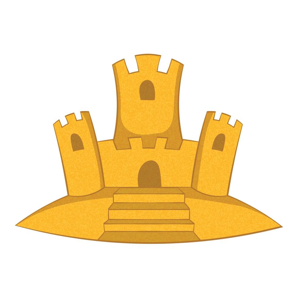 zand kasteel icoon, tekenfilm stijl vector