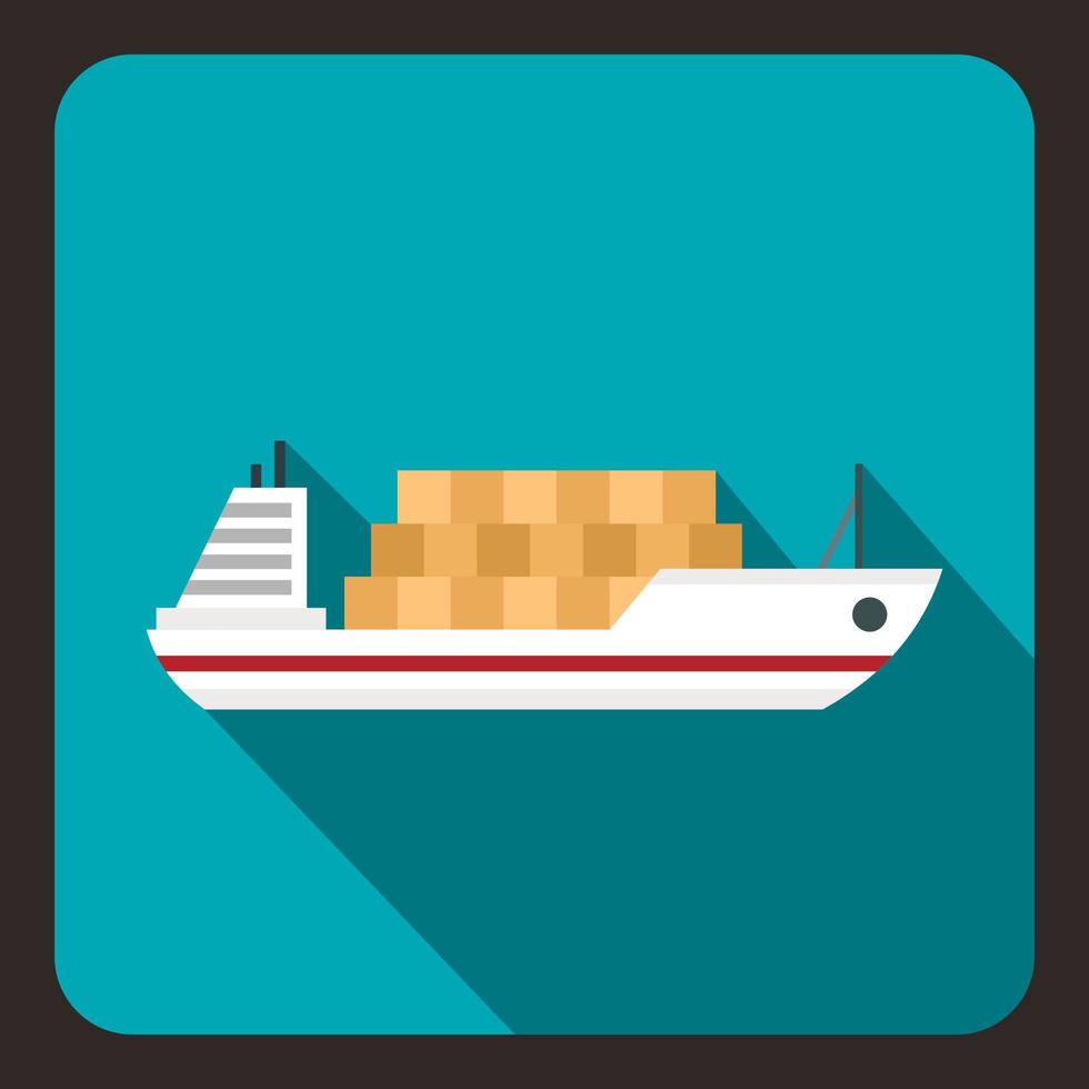 lading schip icoon, vlak stijl vector