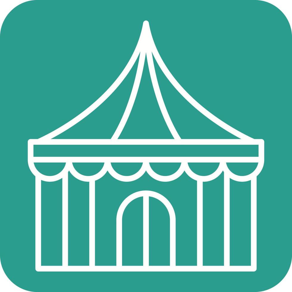 circus tent lijn ronde hoek achtergrond pictogrammen vector