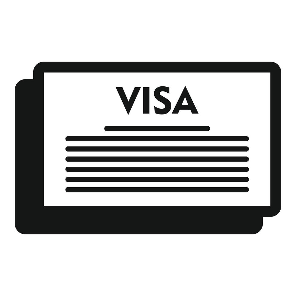 reizen Visa icoon, gemakkelijk stijl vector