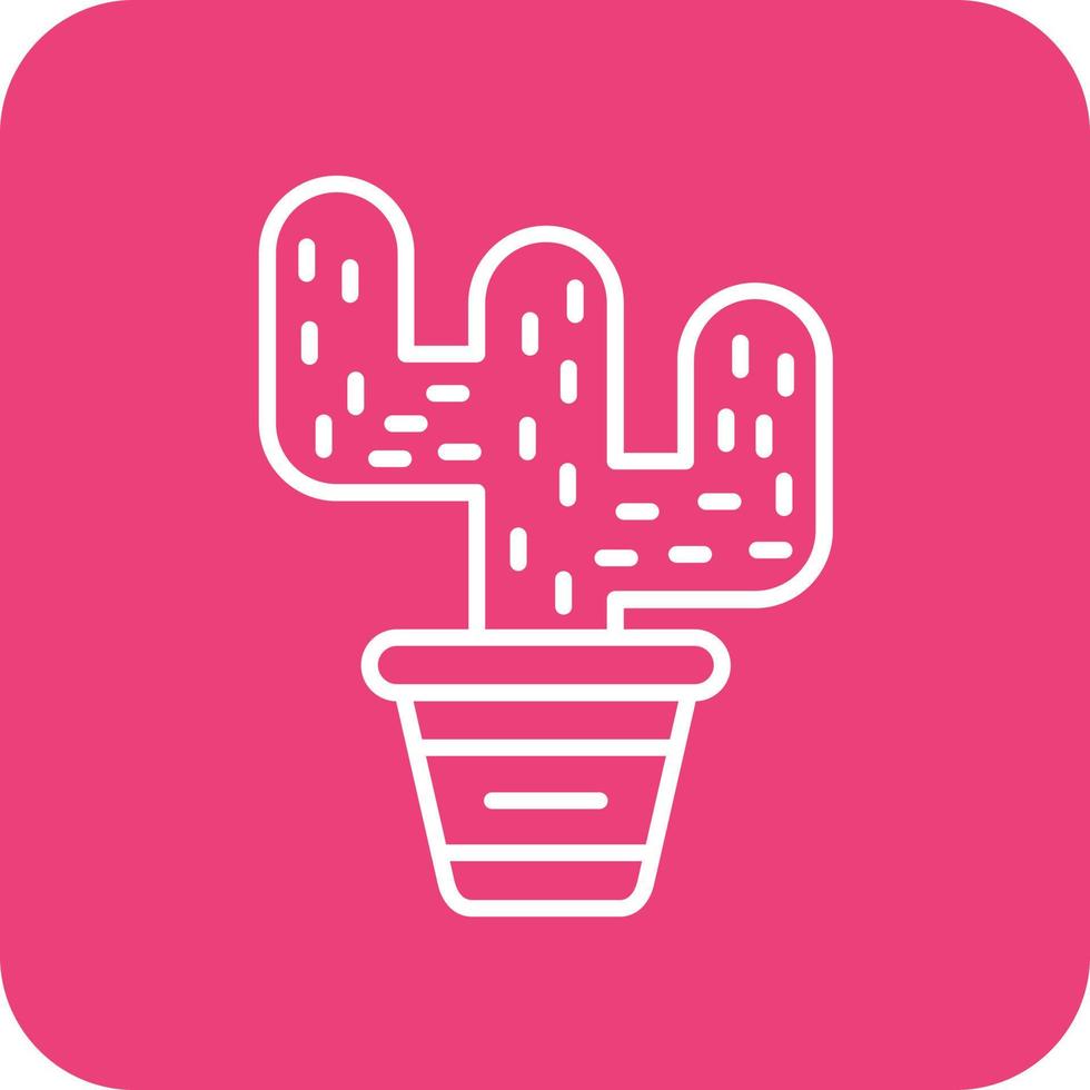 cactus lijn ronde hoek achtergrond pictogrammen vector