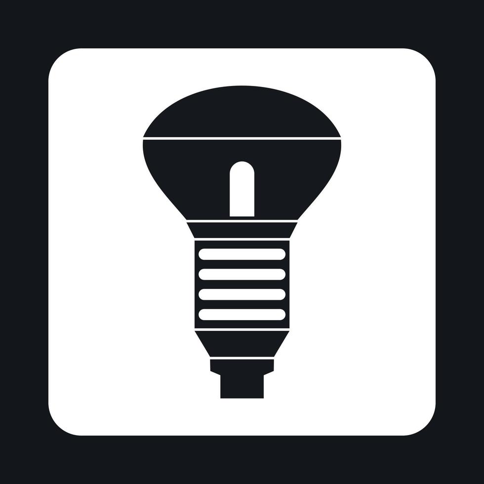 LED lamp icoon, gemakkelijk stijl vector