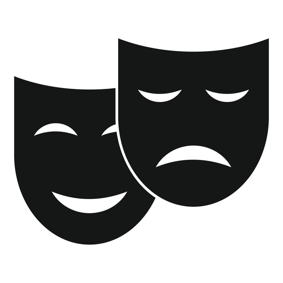 theater masker icoon gemakkelijk vector. drama komedie masker vector