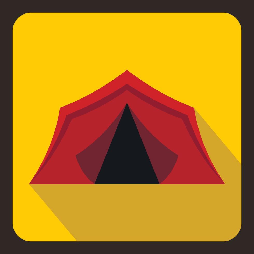 rood tent icoon, vlak stijl vector