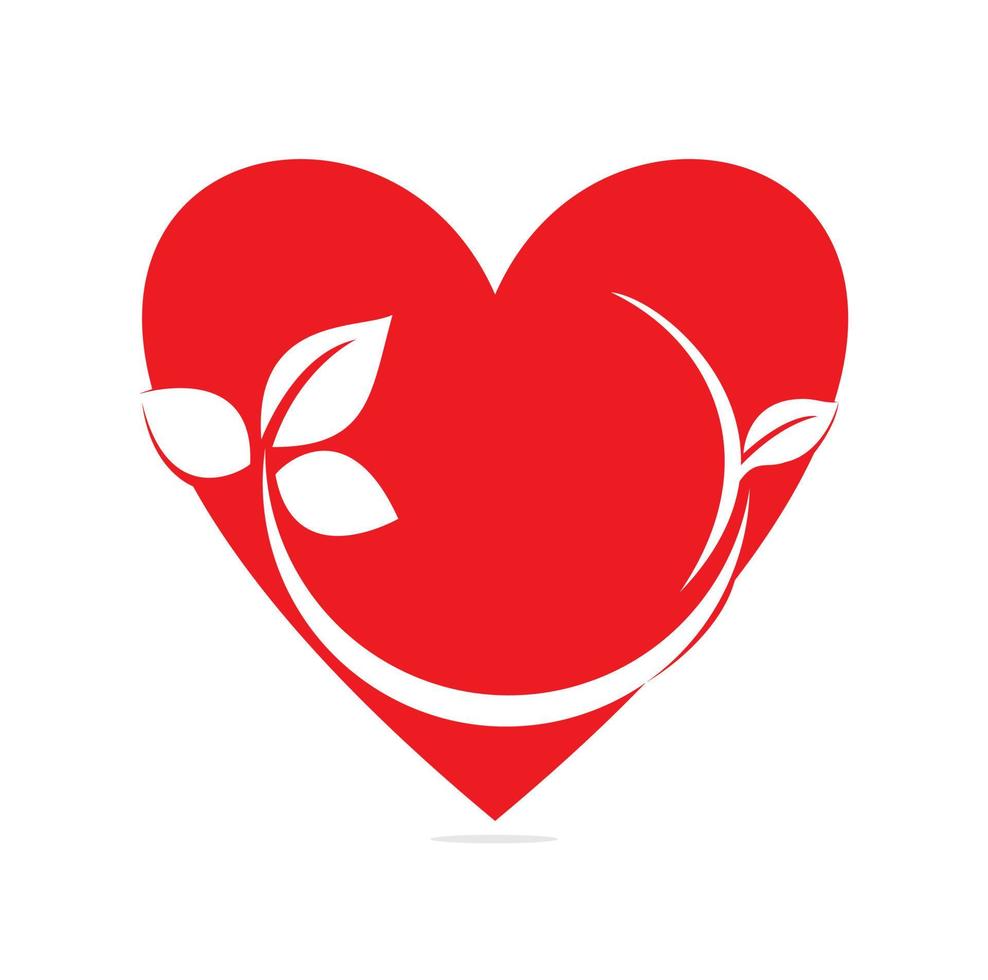 creatief hart liefde blad symbool logo ontwerp vector symbool illustratie