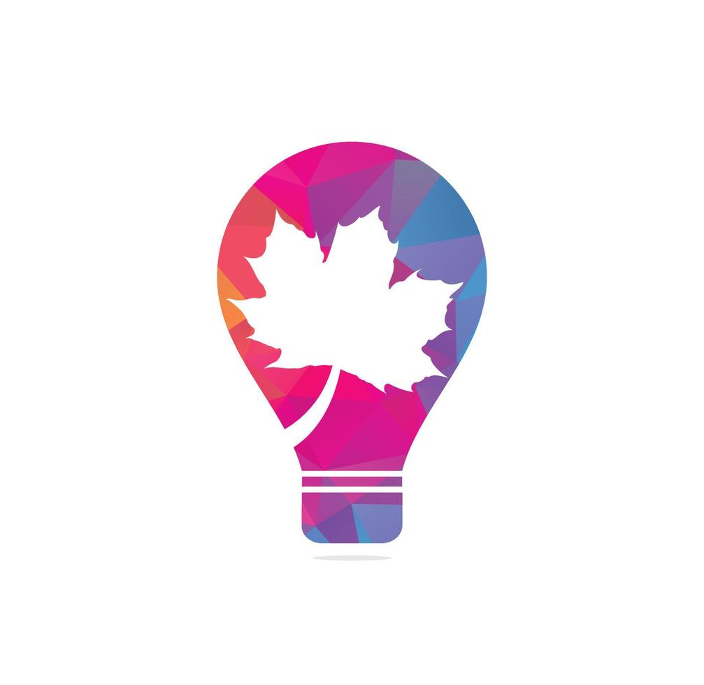 Canada blad in licht lamp logo icoon vector inspiratie