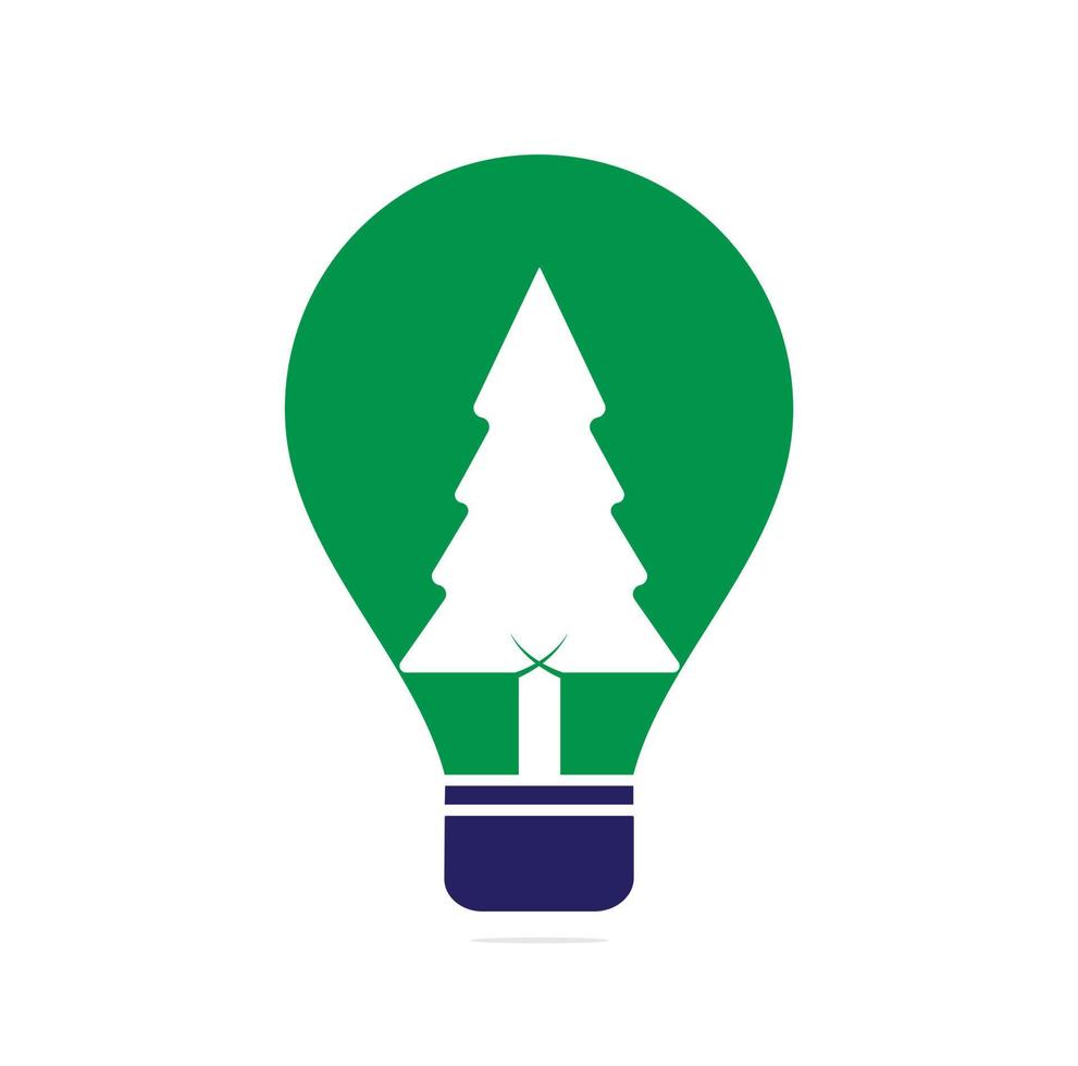 pijnboom boom en lamp logo ontwerp. pijnboom boom en lamp logo ontwerp inspiratie. vector