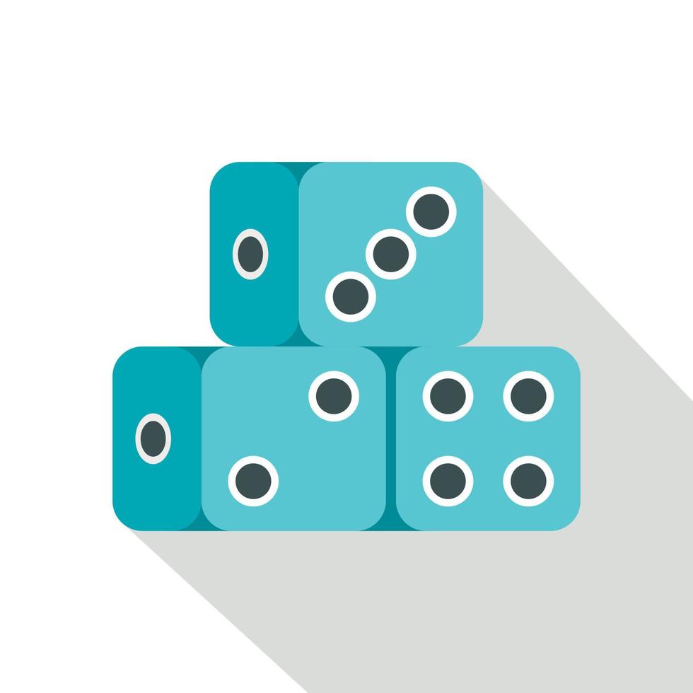 blauw Dobbelsteen kubussen icoon, vlak stijl vector