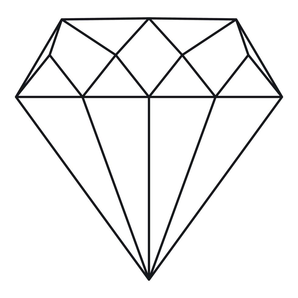 diamant icoon, schets stijl vector