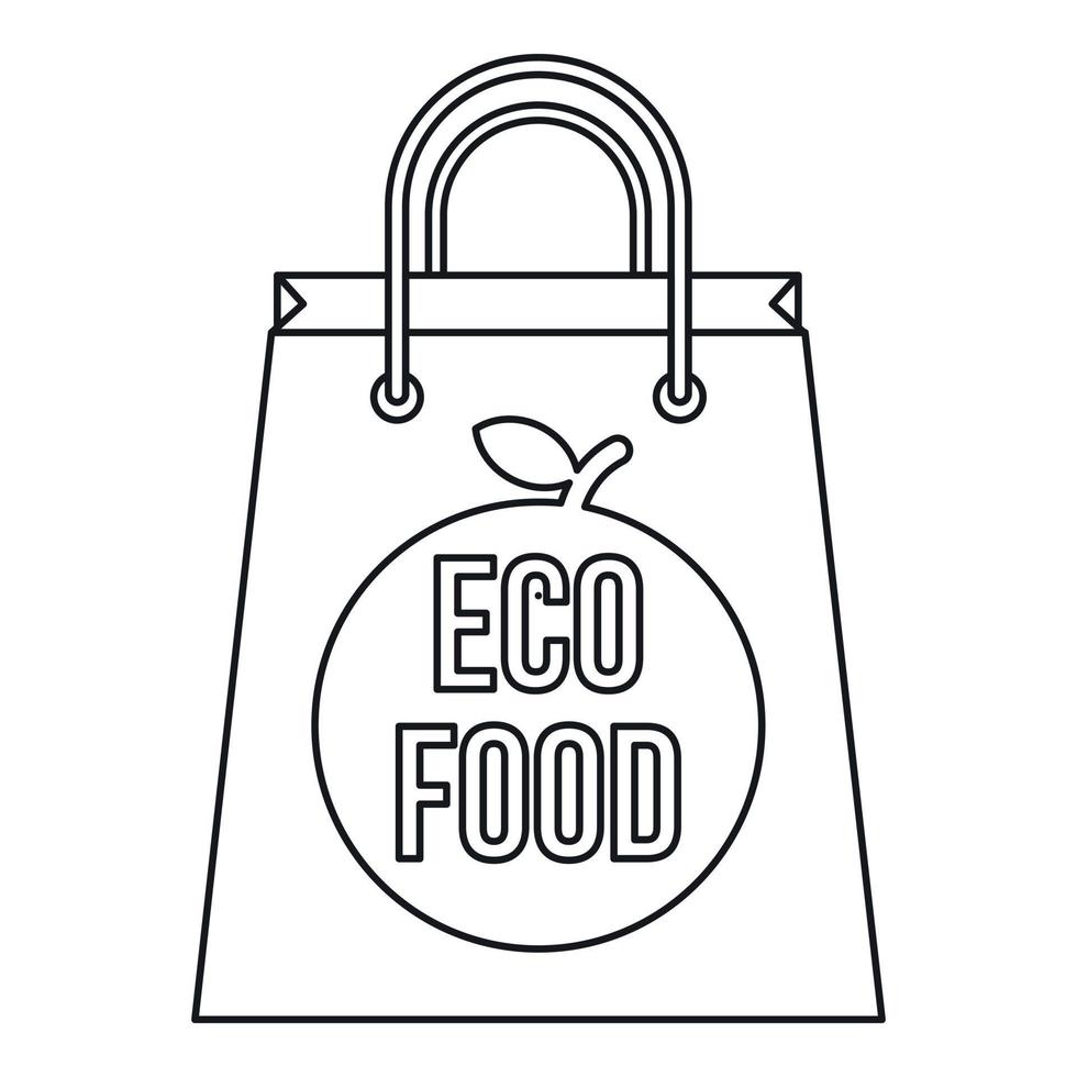 papier zak met de opschrift eco voedsel icoon vector