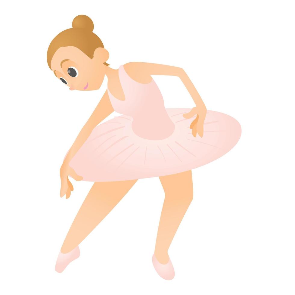 ballerina in houding icoon, vlak stijl vector