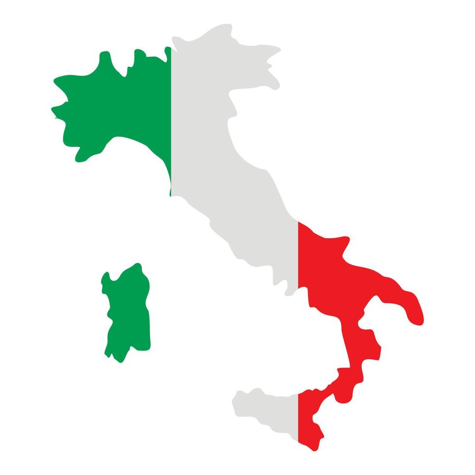 Italië kaart icoon, vlak stijl vector