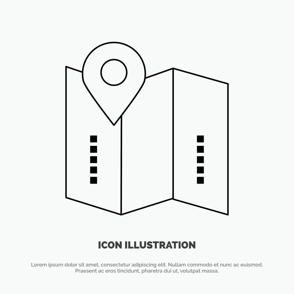 kaart plaats routebeschrijving plaats lijn icoon vector