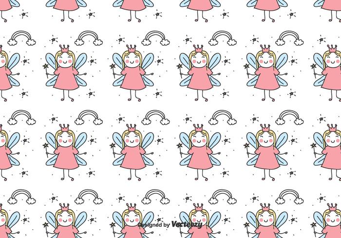 Doodle Fairy Pattern vector