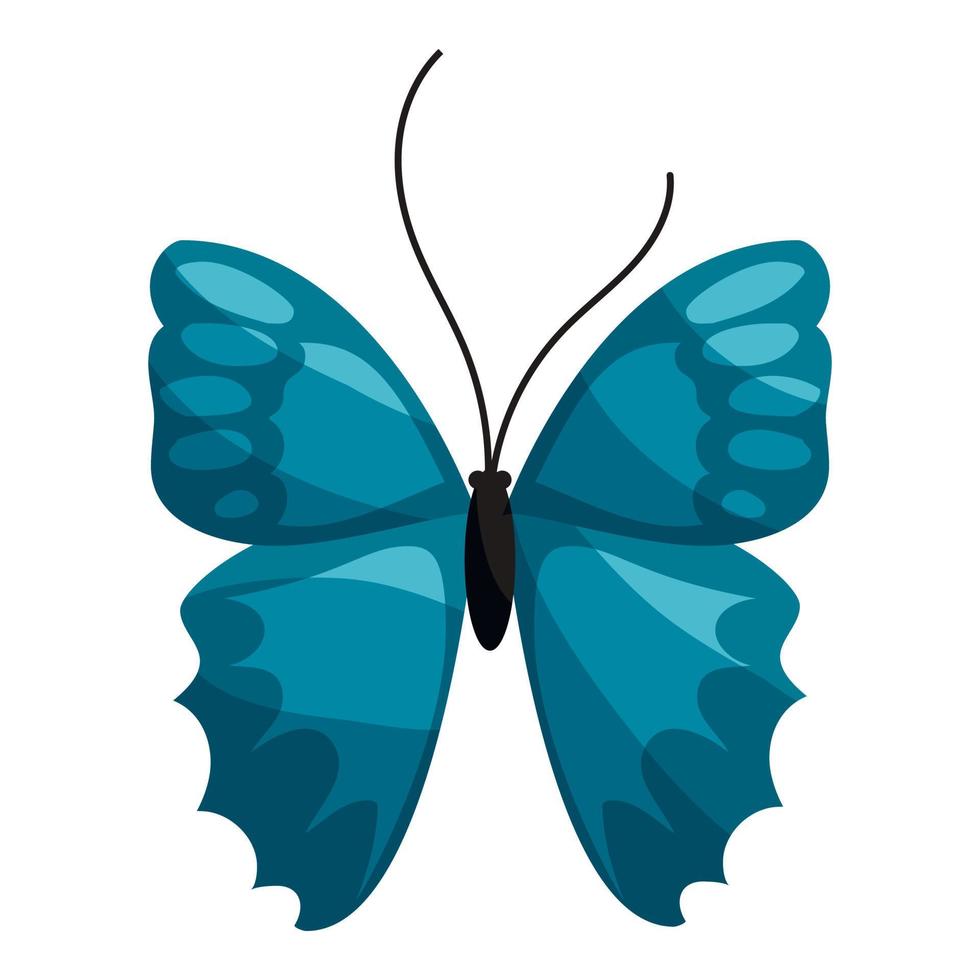 blauw vlinder icoon, tekenfilm stijl vector