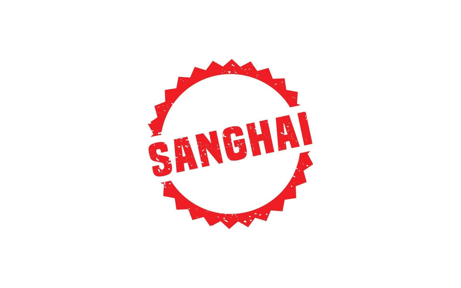 sanghai China postzegel rubber met grunge stijl Aan wit achtergrond vector