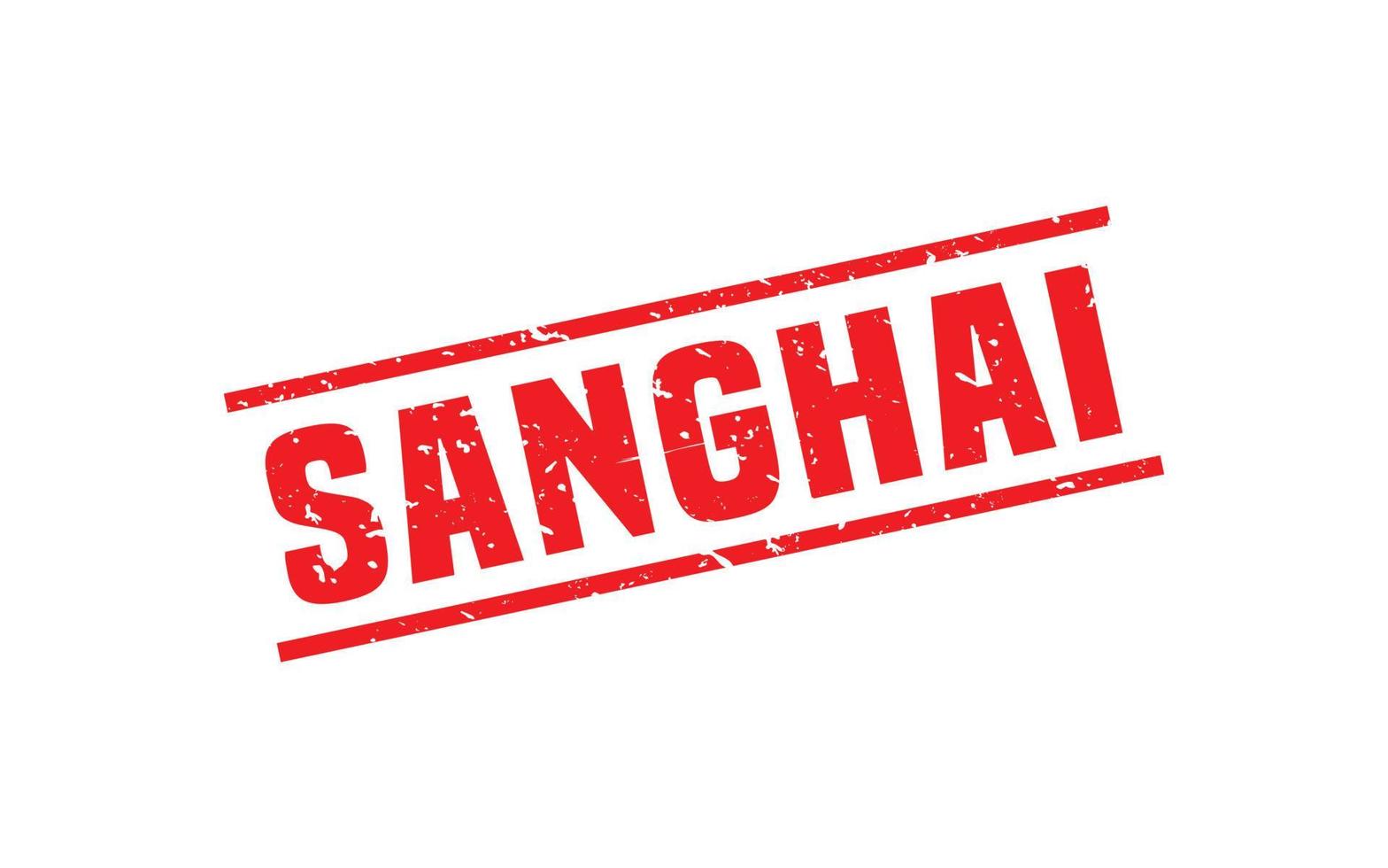 sanghai China postzegel rubber met grunge stijl Aan wit achtergrond vector