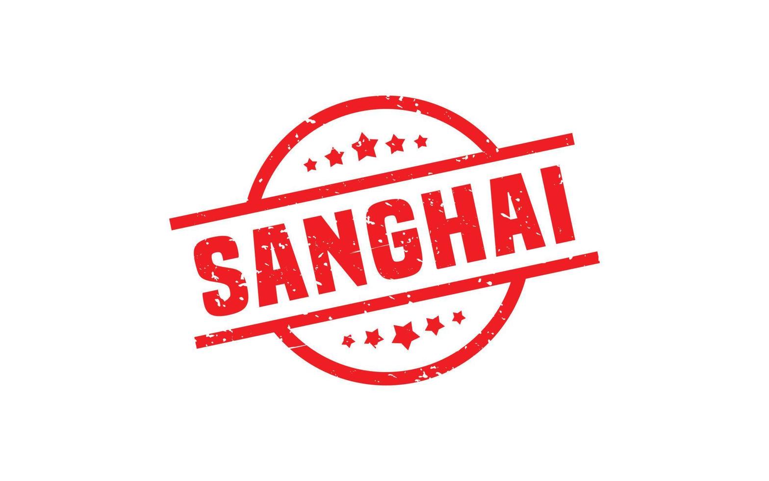 sanghai China postzegel rubber met grunge stijl Aan wit achtergrond vector