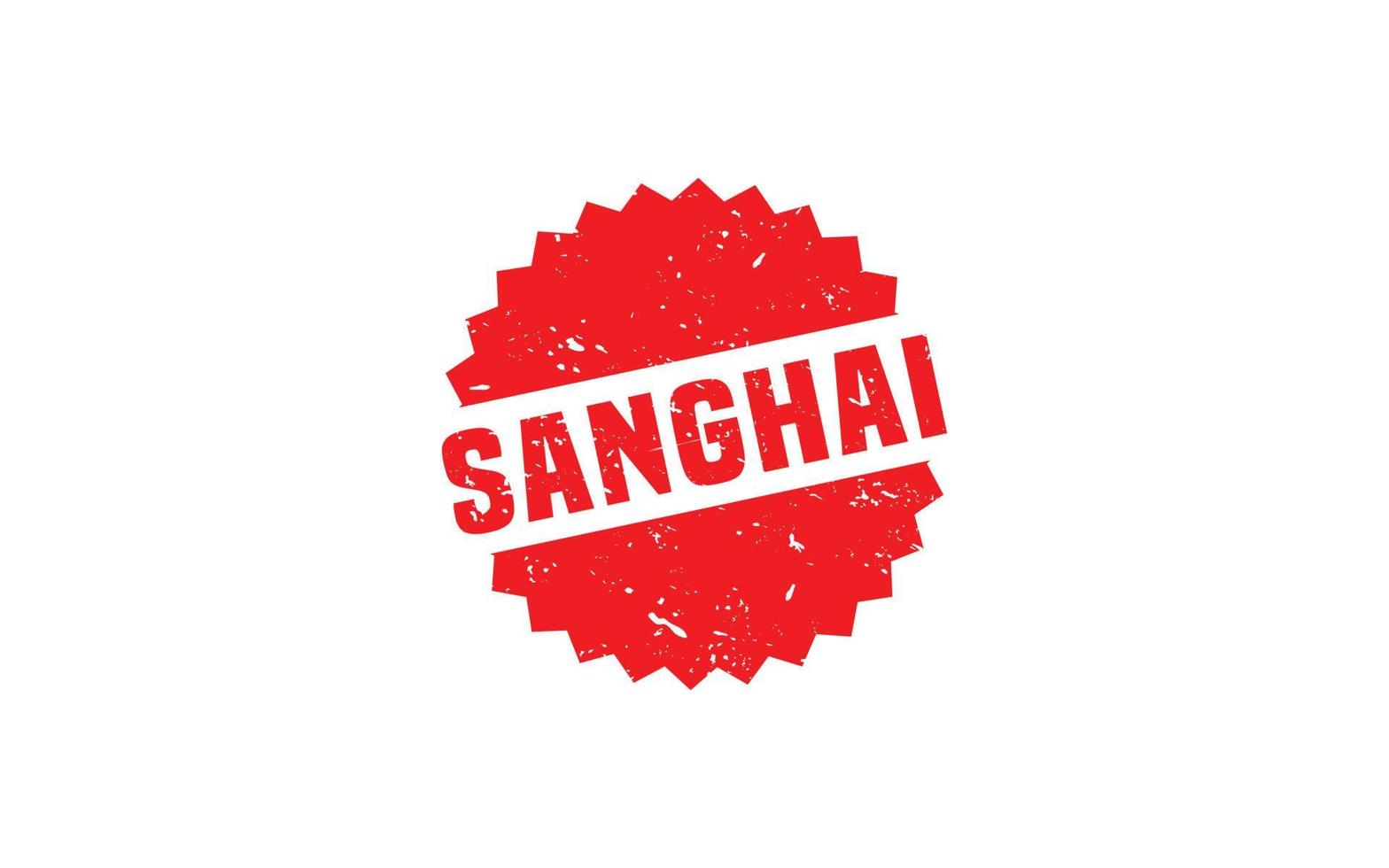 sanghai China postzegel rubber met grunge stijl Aan wit achtergrond vector