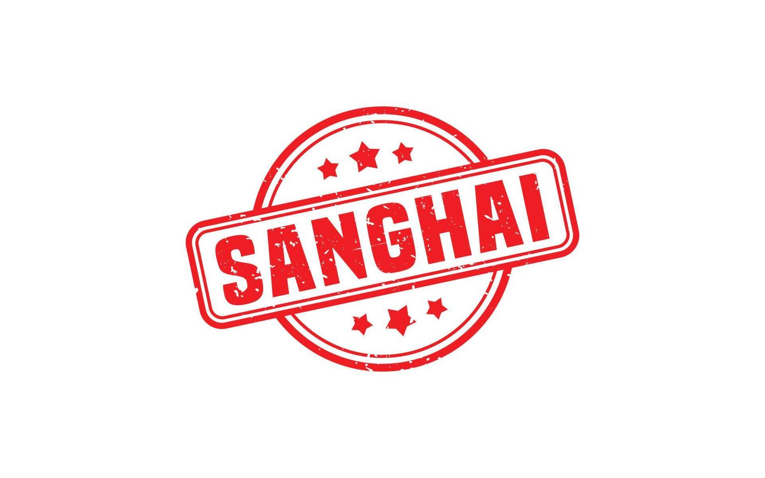 sanghai China postzegel rubber met grunge stijl Aan wit achtergrond vector