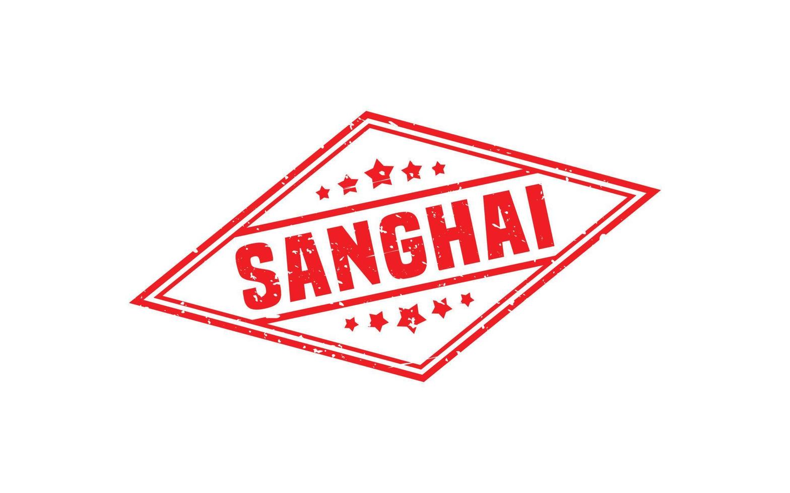 sanghai China postzegel rubber met grunge stijl Aan wit achtergrond vector