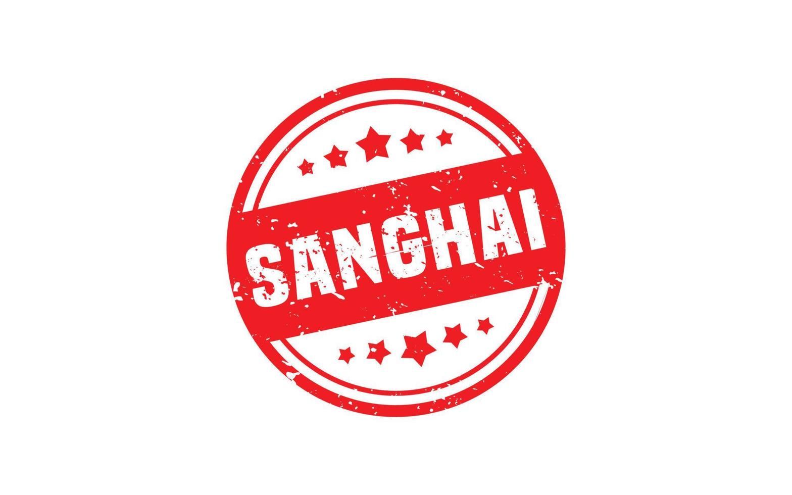 sanghai China postzegel rubber met grunge stijl Aan wit achtergrond vector