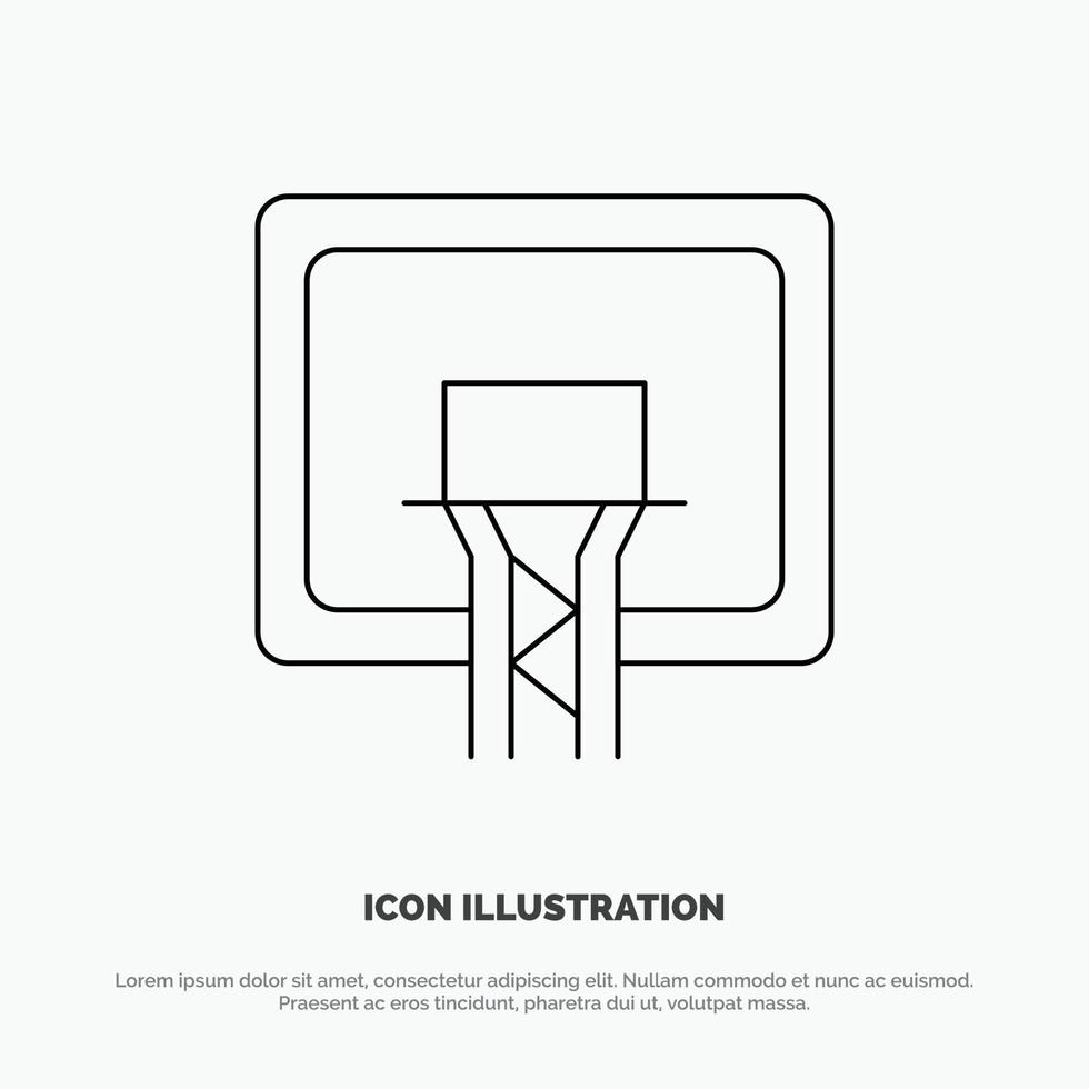 bord mand basketbal bord lijn icoon vector