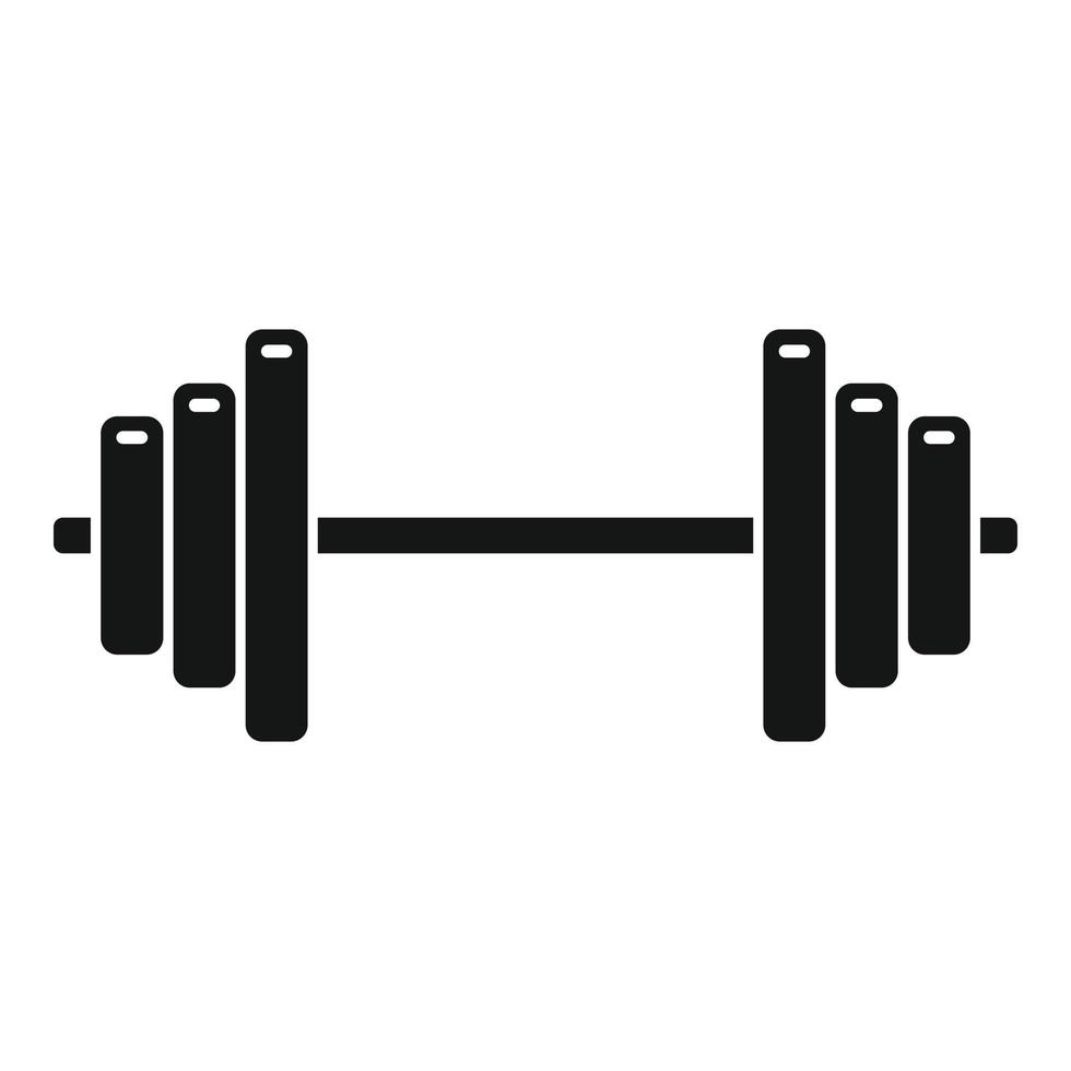 staal barbell icoon, gemakkelijk stijl vector