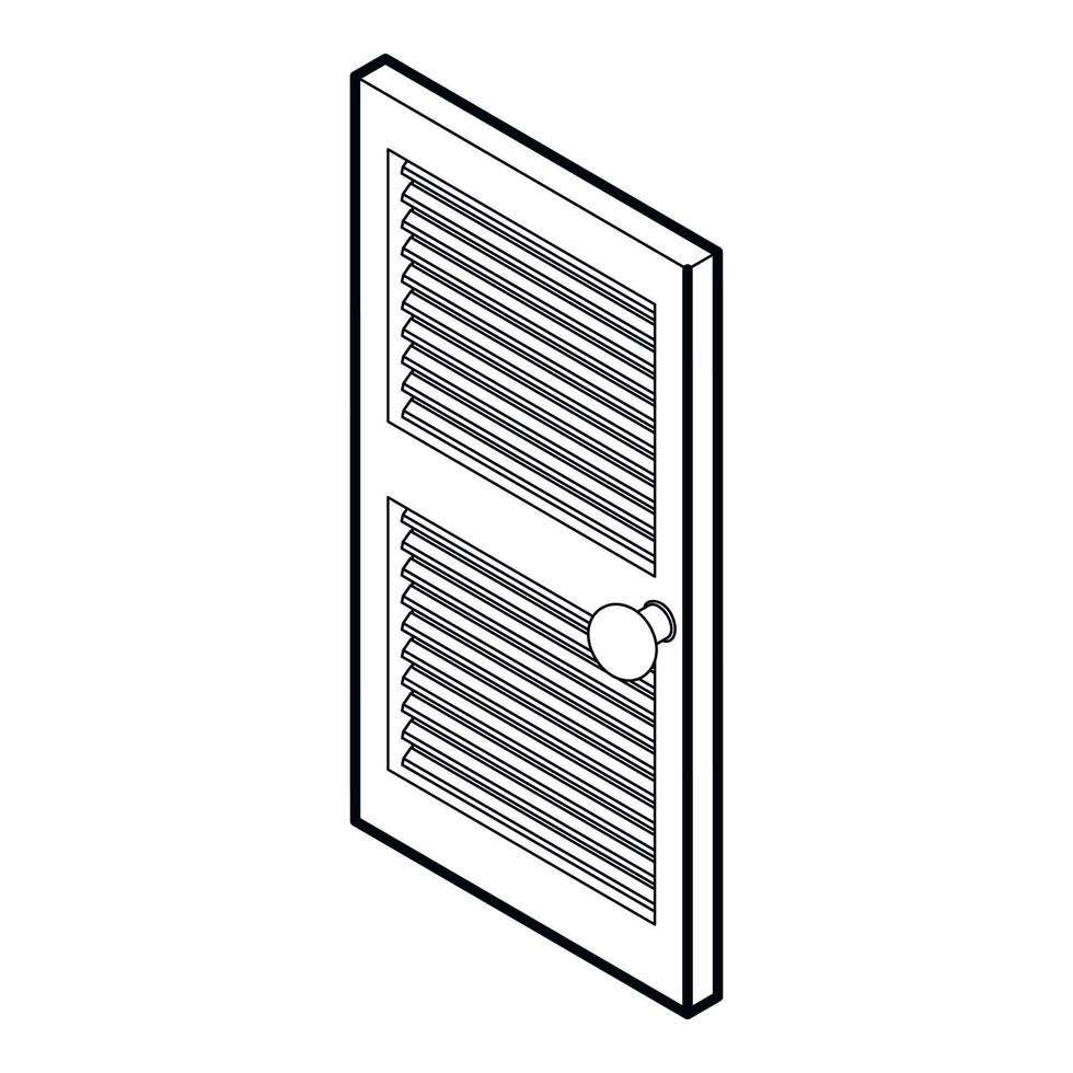 deur met horizontaal luchten icoon, schets stijl vector