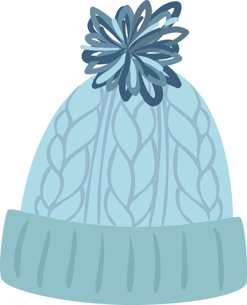 blauw hoed met POM Pom. vector