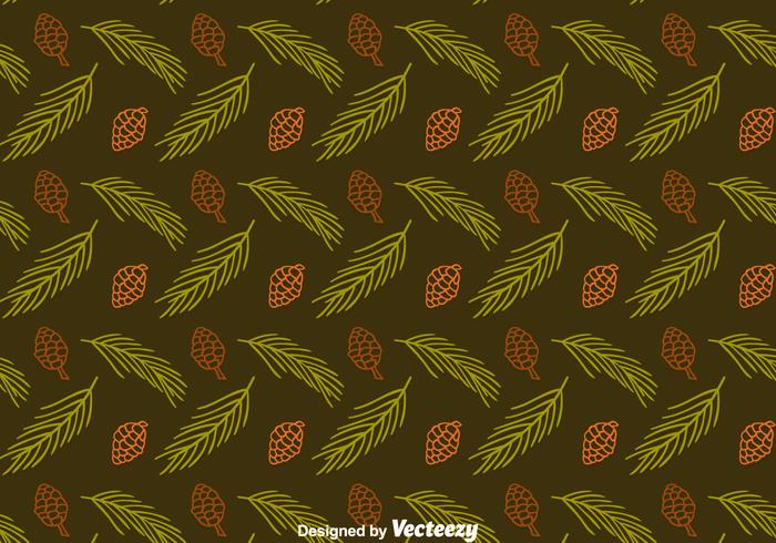 Dennenappels en bladeren naadloze Pattern Vector