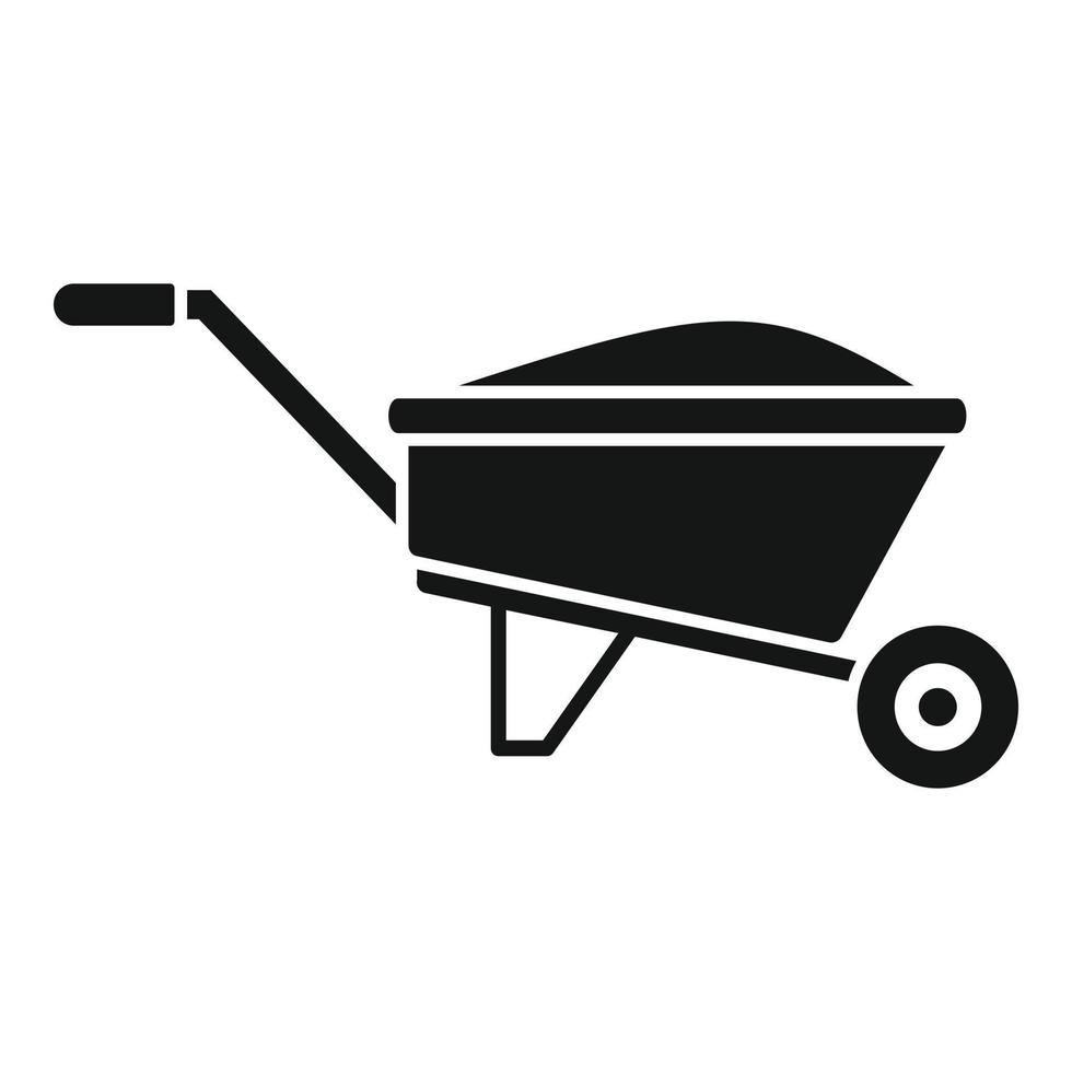 compost kruiwagen icoon, gemakkelijk stijl vector