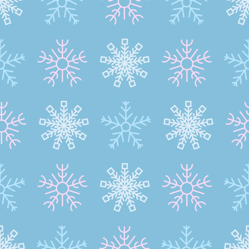 naadloos achtergrond met sneeuwvlokken. Kerstmis en nieuw jaar decoratie elementen. vector illustratie.
