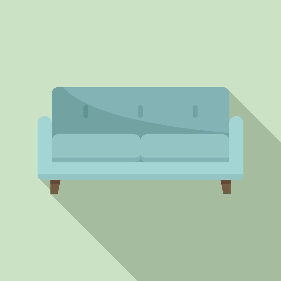 zacht sofa icoon, vlak stijl vector