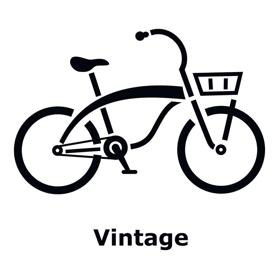 wijnoogst fiets icoon, gemakkelijk stijl vector