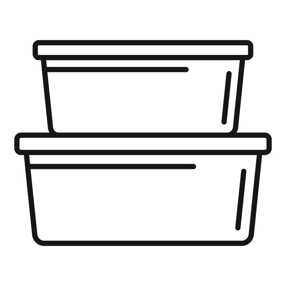 plastic doos stack icoon, schets stijl vector
