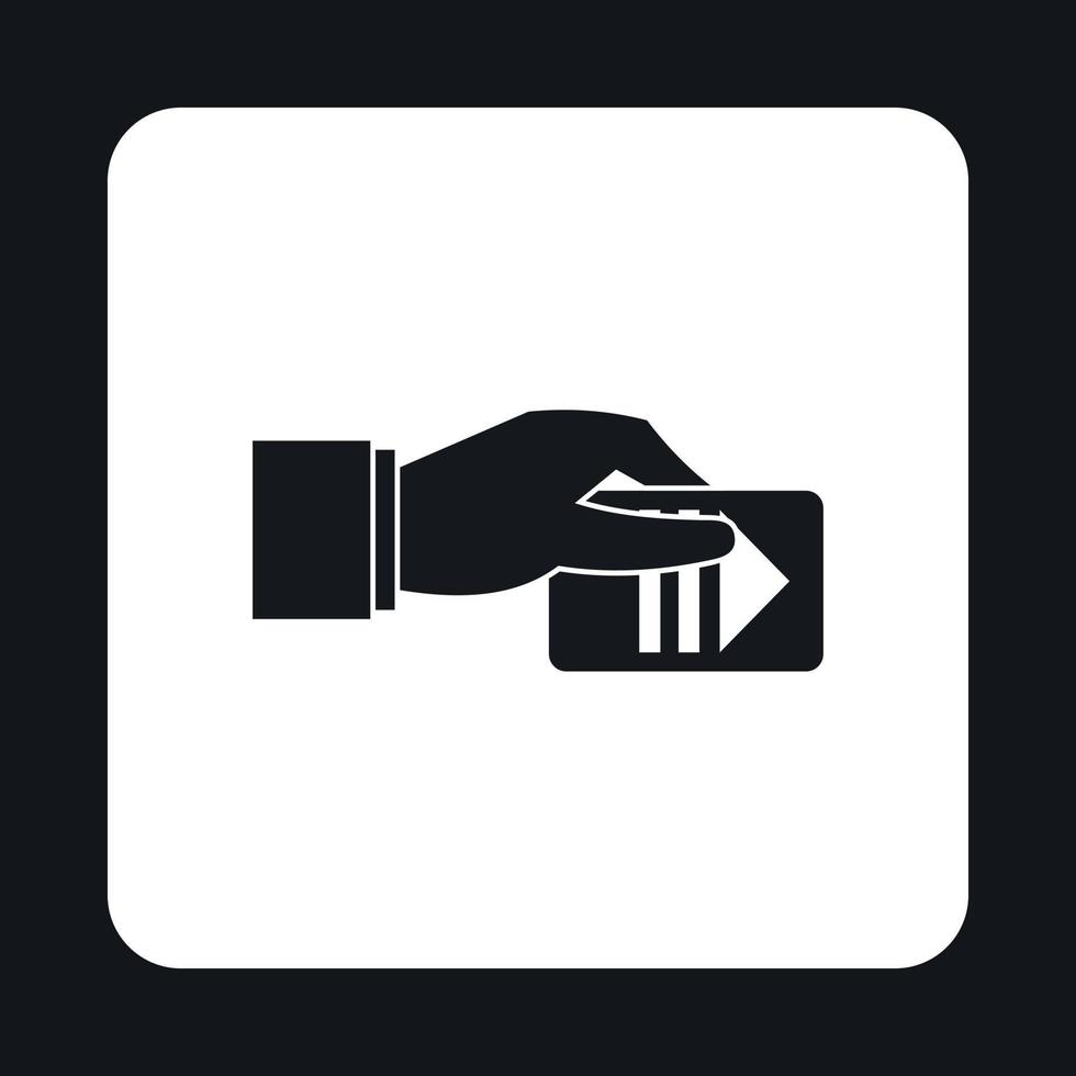 hand- pays voor parkeren icoon, gemakkelijk stijl vector