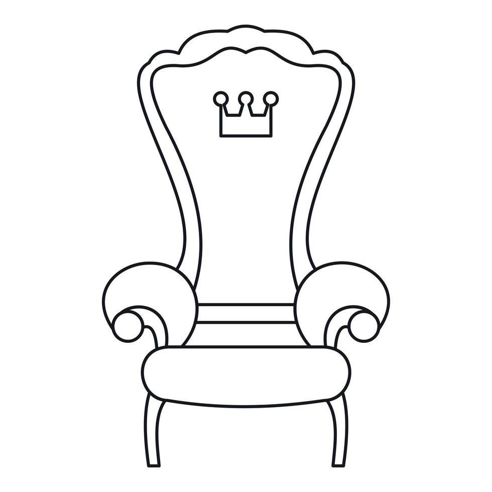 Koninklijk troon icoon, schets stijl vector