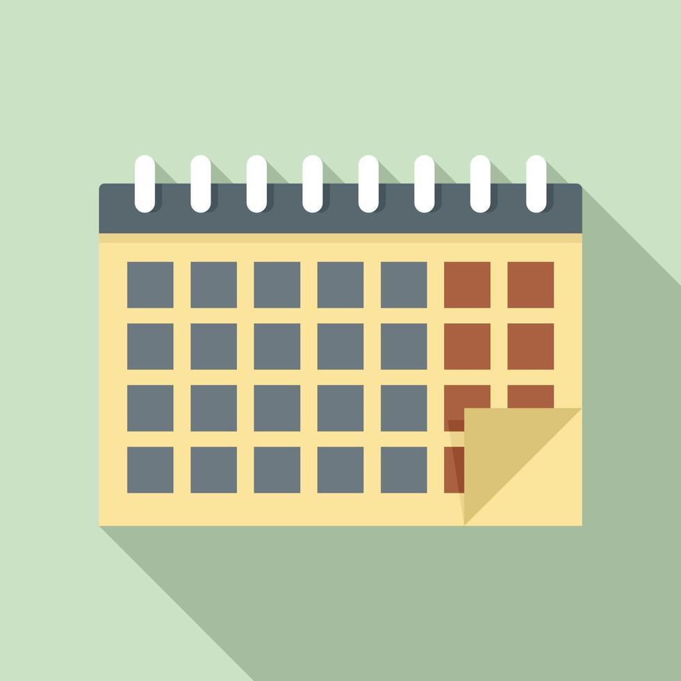 syllabus kalender icoon, vlak stijl vector