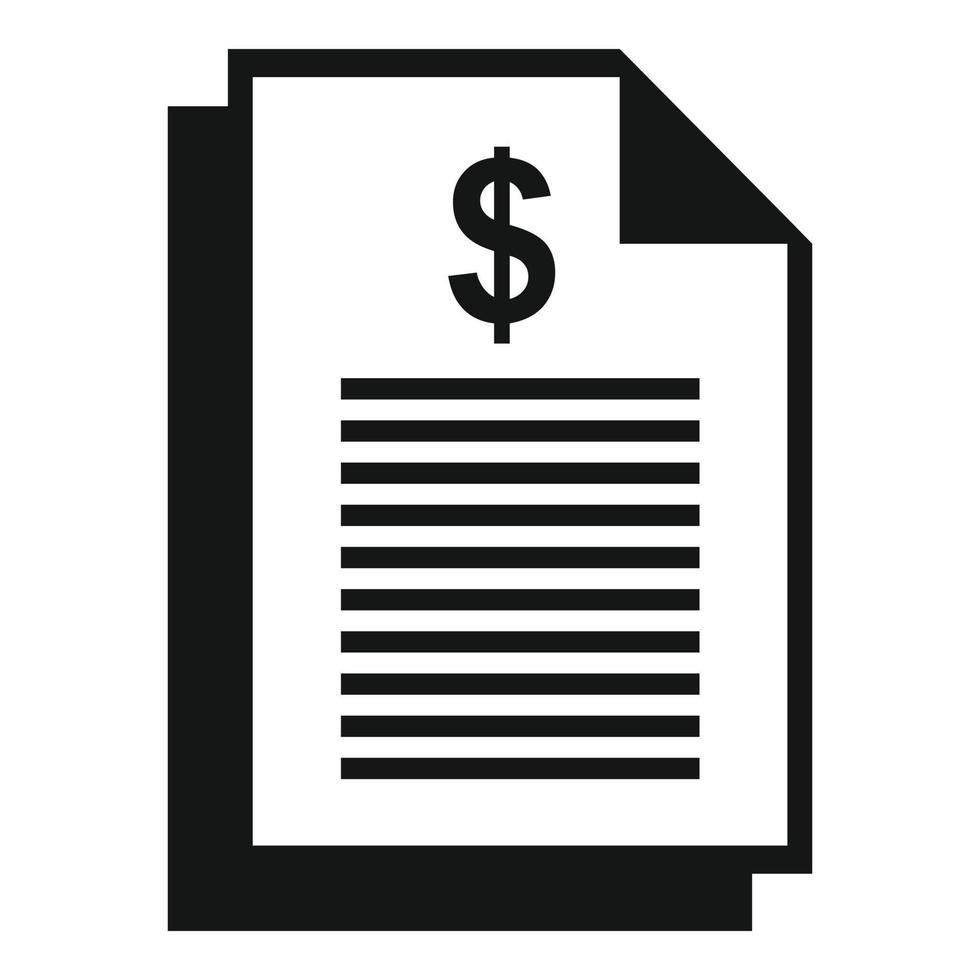 handelaar geld papier icoon, gemakkelijk stijl vector