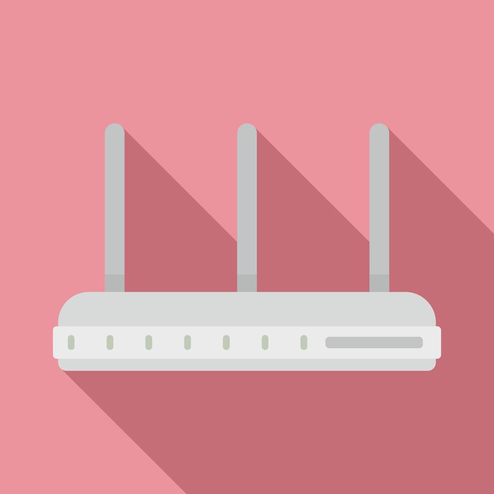 drie antenne router icoon, vlak stijl vector