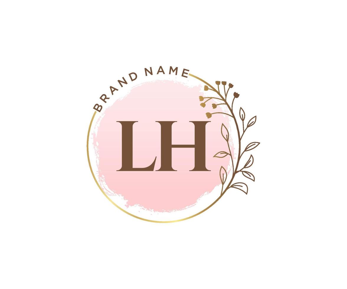 eerste lh vrouwelijk logo. bruikbaar voor natuur, salon, spa, kunstmatig en schoonheid logo's. vlak vector logo ontwerp sjabloon element.