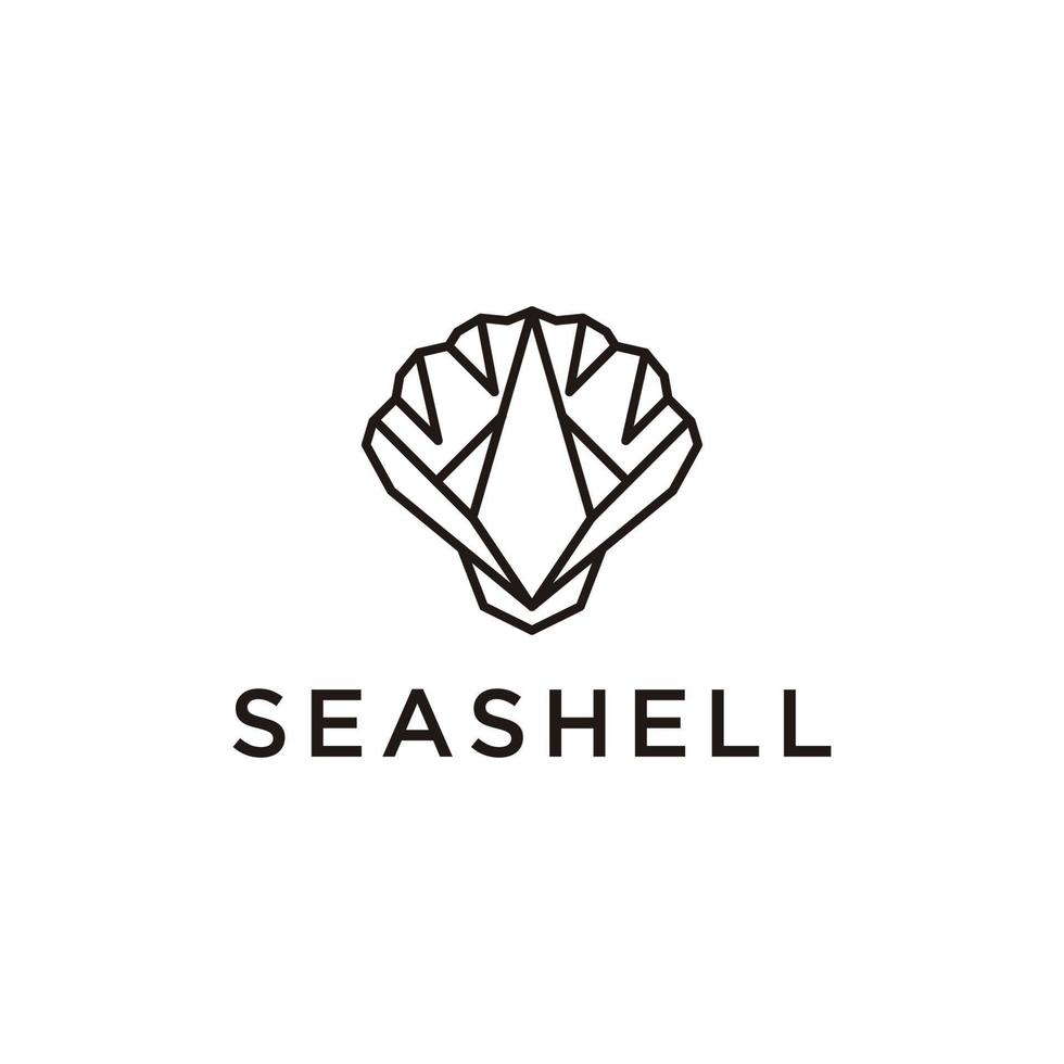 zeeschelp logo icoon ontwerp sjabloon vlak vector