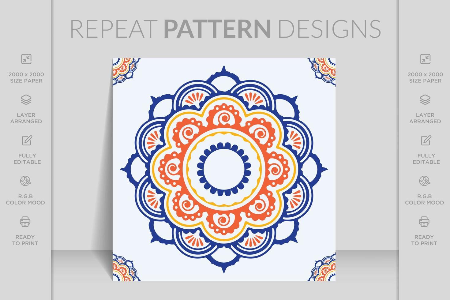 luxe sier- mandala abstract achtergrond ontwerp patroon voor henna, mehndi, tatoeëren, decoratie. vector