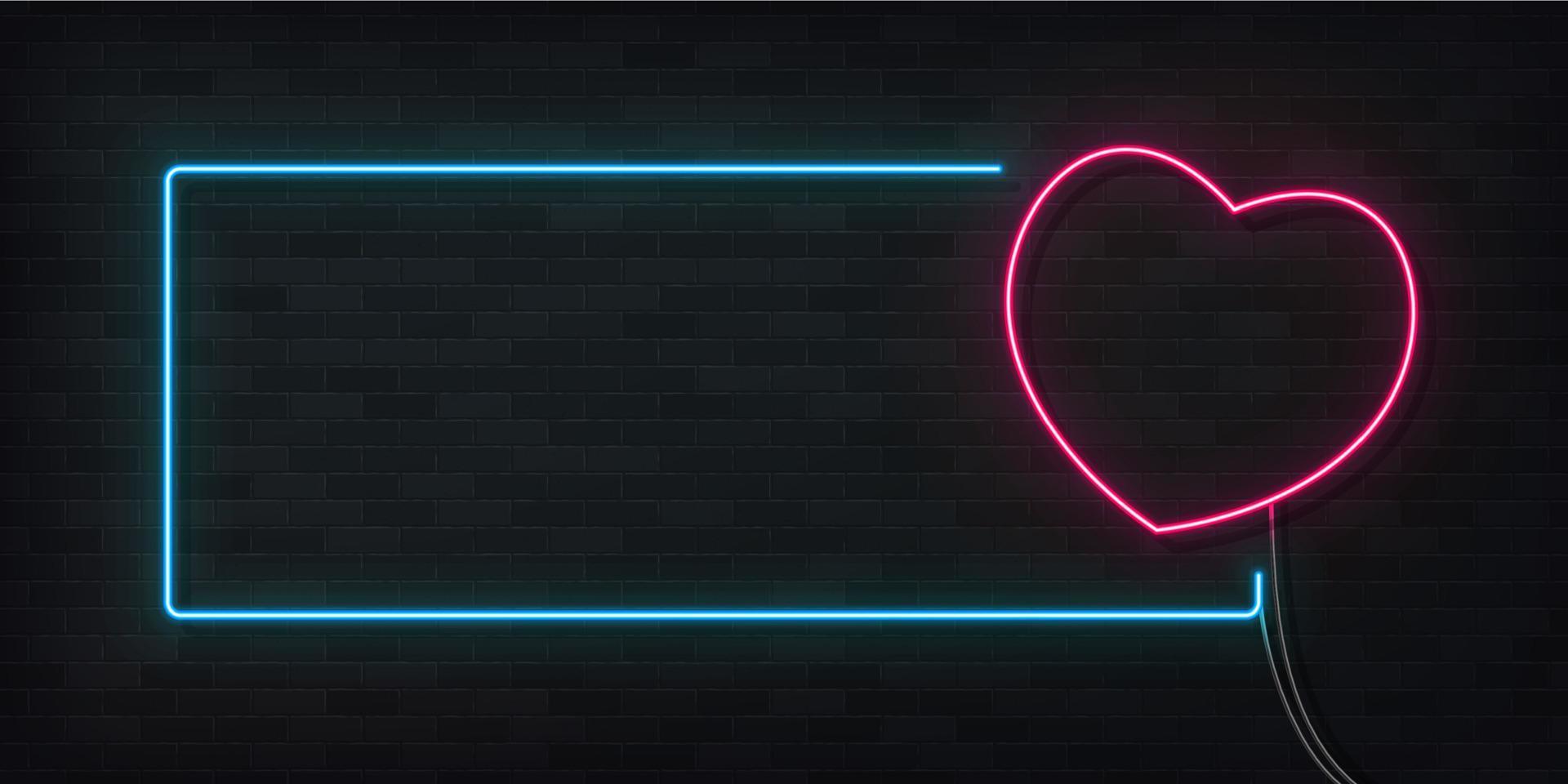 vector realistisch geïsoleerd neon teken van hart kader logo voor sjabloon decoratie en aan het bedekken Aan de muur achtergrond. concept van gelukkig Valentijn dag.