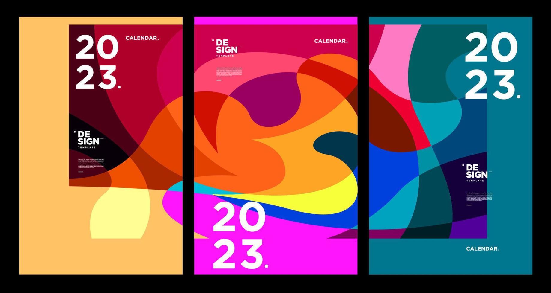 nieuw jaar 2023 kalender ontwerp sjabloon met meetkundig kleurrijk abstract. vector kalender ontwerp.