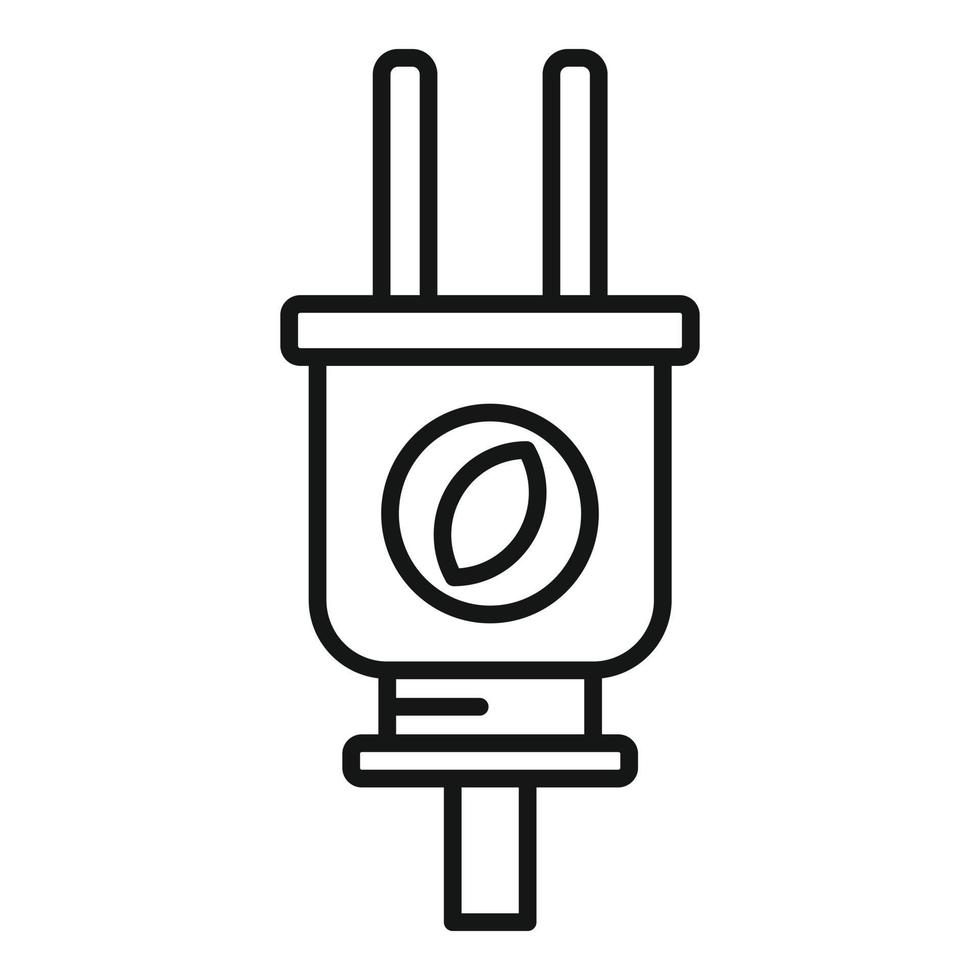 eco energie plug icoon, schets stijl vector