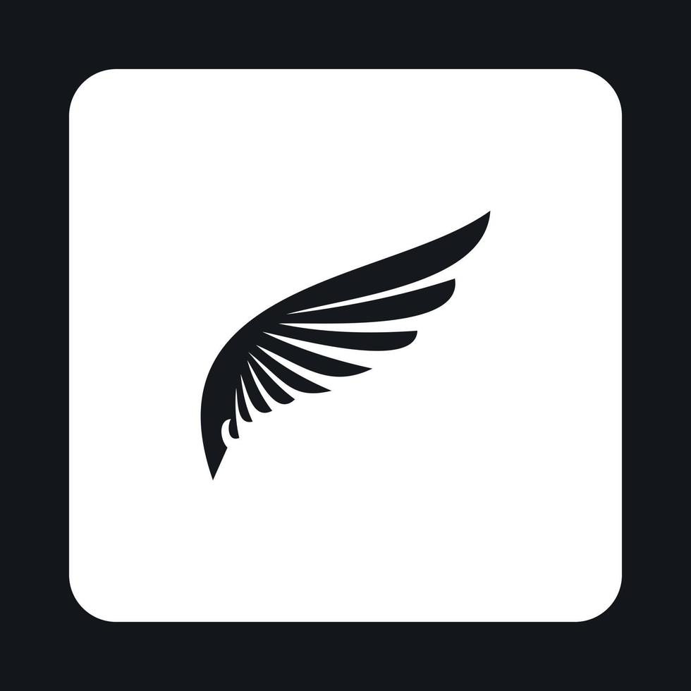 zwart vleugel van vogel icoon, gemakkelijk stijl vector